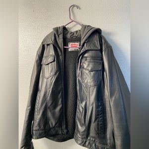 Men’s XL Levi’s Leather Jacket with Hood